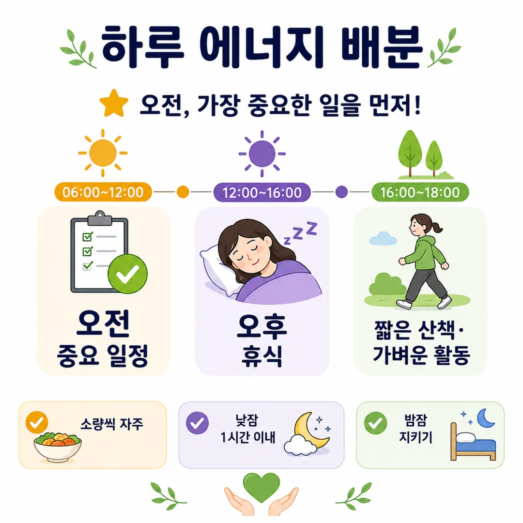 암 환자 하루 에너지 배분 일정표